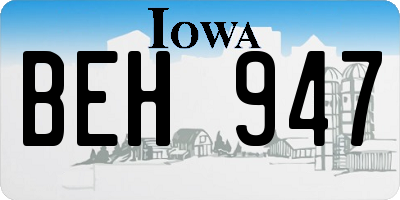 IA license plate BEH947