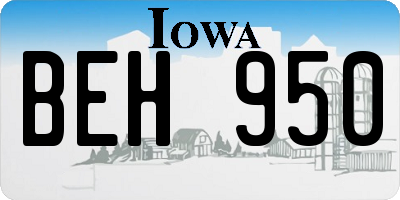 IA license plate BEH950
