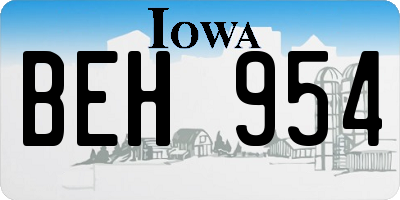 IA license plate BEH954