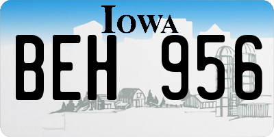 IA license plate BEH956