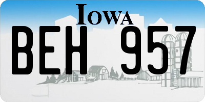 IA license plate BEH957