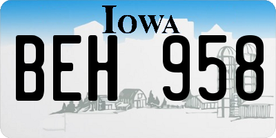 IA license plate BEH958