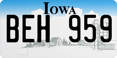 IA license plate BEH959