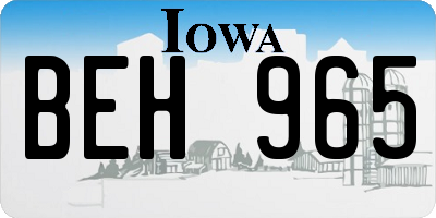 IA license plate BEH965