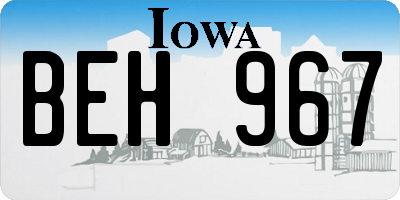 IA license plate BEH967