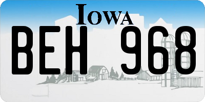 IA license plate BEH968