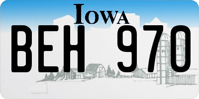 IA license plate BEH970