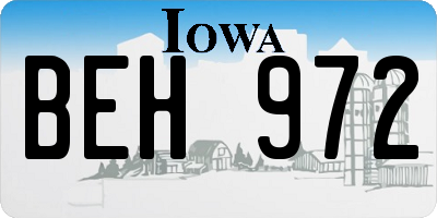 IA license plate BEH972
