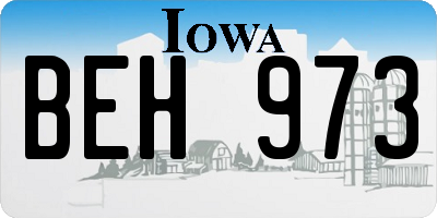 IA license plate BEH973