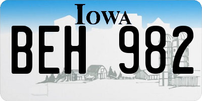 IA license plate BEH982