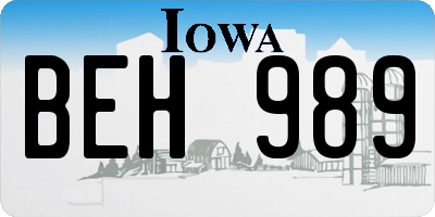 IA license plate BEH989