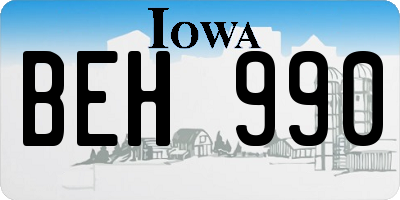 IA license plate BEH990
