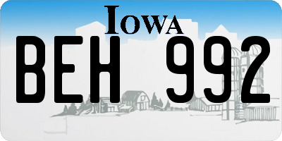 IA license plate BEH992