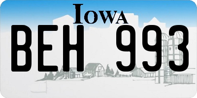 IA license plate BEH993