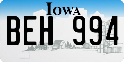 IA license plate BEH994