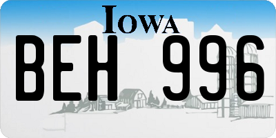IA license plate BEH996