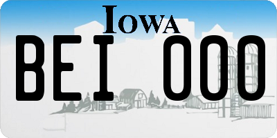 IA license plate BEI000