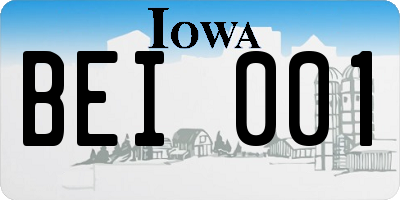 IA license plate BEI001