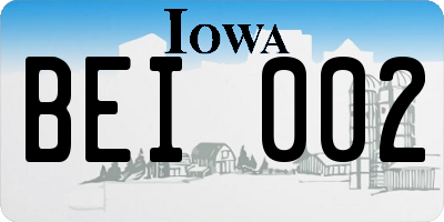 IA license plate BEI002