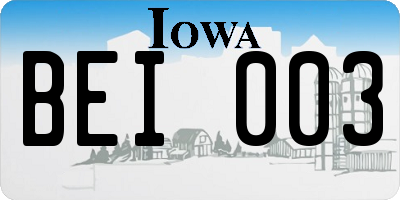 IA license plate BEI003