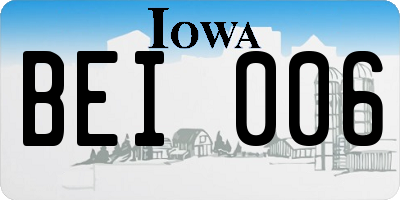 IA license plate BEI006