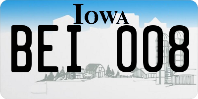 IA license plate BEI008