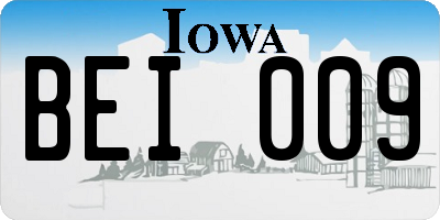 IA license plate BEI009