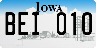 IA license plate BEI010