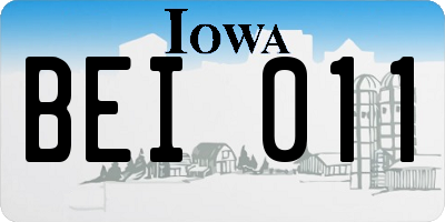 IA license plate BEI011