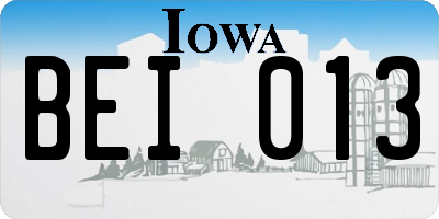 IA license plate BEI013