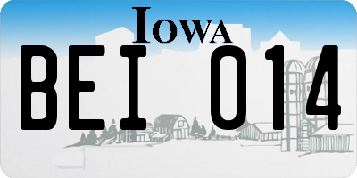 IA license plate BEI014