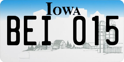IA license plate BEI015