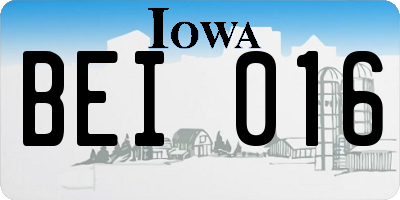 IA license plate BEI016