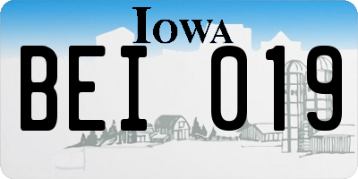 IA license plate BEI019