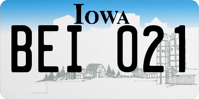 IA license plate BEI021