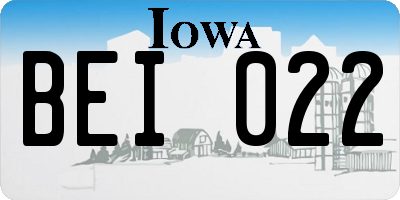 IA license plate BEI022
