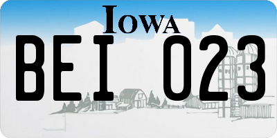 IA license plate BEI023