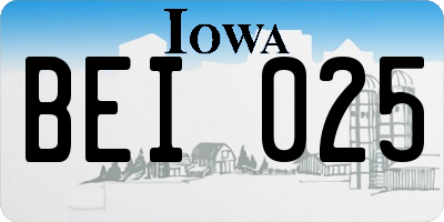 IA license plate BEI025
