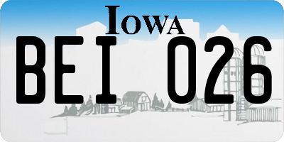 IA license plate BEI026