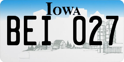 IA license plate BEI027