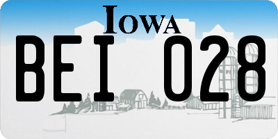 IA license plate BEI028