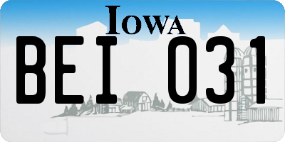 IA license plate BEI031