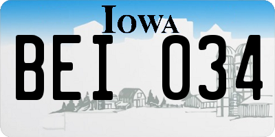 IA license plate BEI034