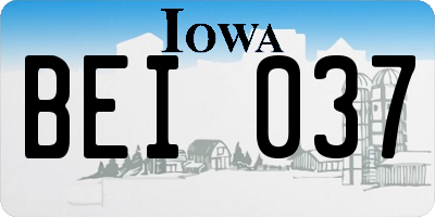 IA license plate BEI037