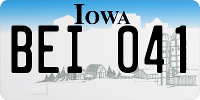 IA license plate BEI041
