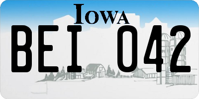 IA license plate BEI042