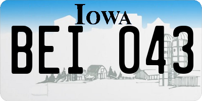 IA license plate BEI043