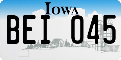 IA license plate BEI045
