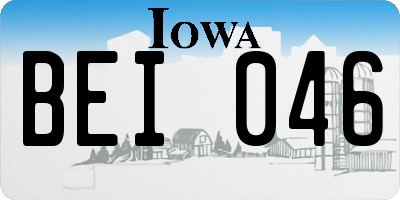 IA license plate BEI046