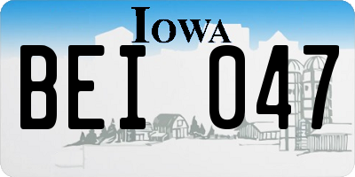 IA license plate BEI047